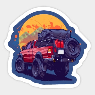 Adventure Car Illustration Sticker